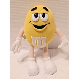 Vintage 1997 M&M's Yellow Peanut Candy Stuffed Posable Plush Collectible Gift